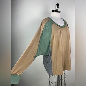 💚 3092. Color Blocking Long Sleeve Sweatshirt